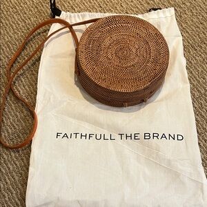 Faithfull the Brand Woven Tan Crossbody Bag